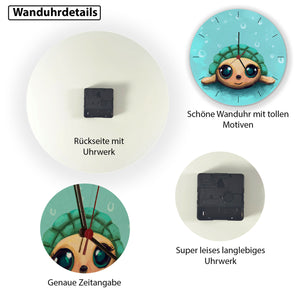 Schildkröte in Wasserfarbenoptik Wanduhr