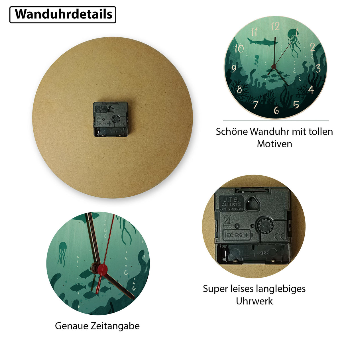 Unterwasserwelt Wanduhr