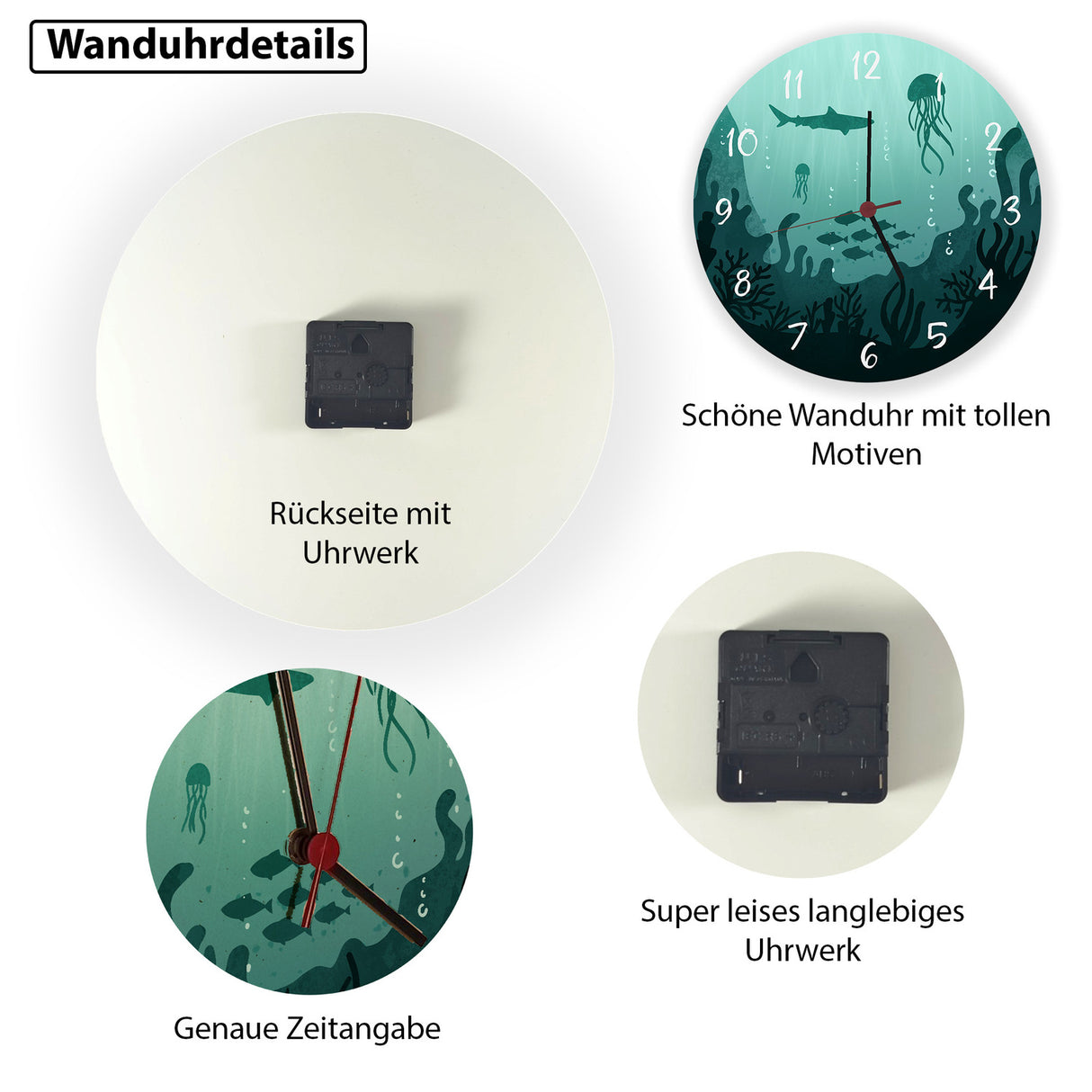 Unterwasserwelt Wanduhr