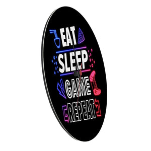 Eat Sleep Game Repeat Zocker Wanduhr