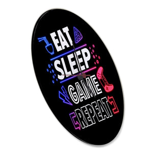 Eat Sleep Game Repeat Zocker Wanduhr