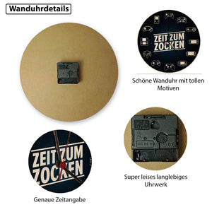 Zeit zum Zocken verschiedene Controller Wanduhr