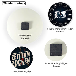 Zeit zum Zocken verschiedene Controller Wanduhr