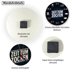 Zeit zum Zocken verschiedene Controller Wanduhr