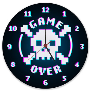 Game Over Totenkopf Wanduhr