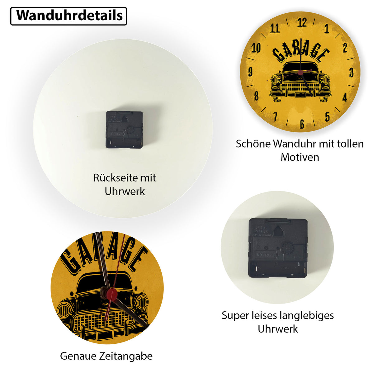 Garage Auto Wanduhr