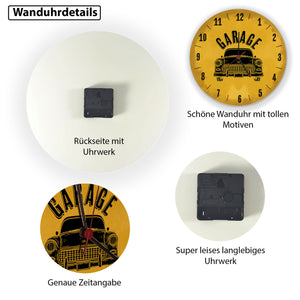 Garage Auto Wanduhr