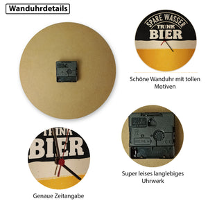 Spare Wasser trink Bier Wanduhr