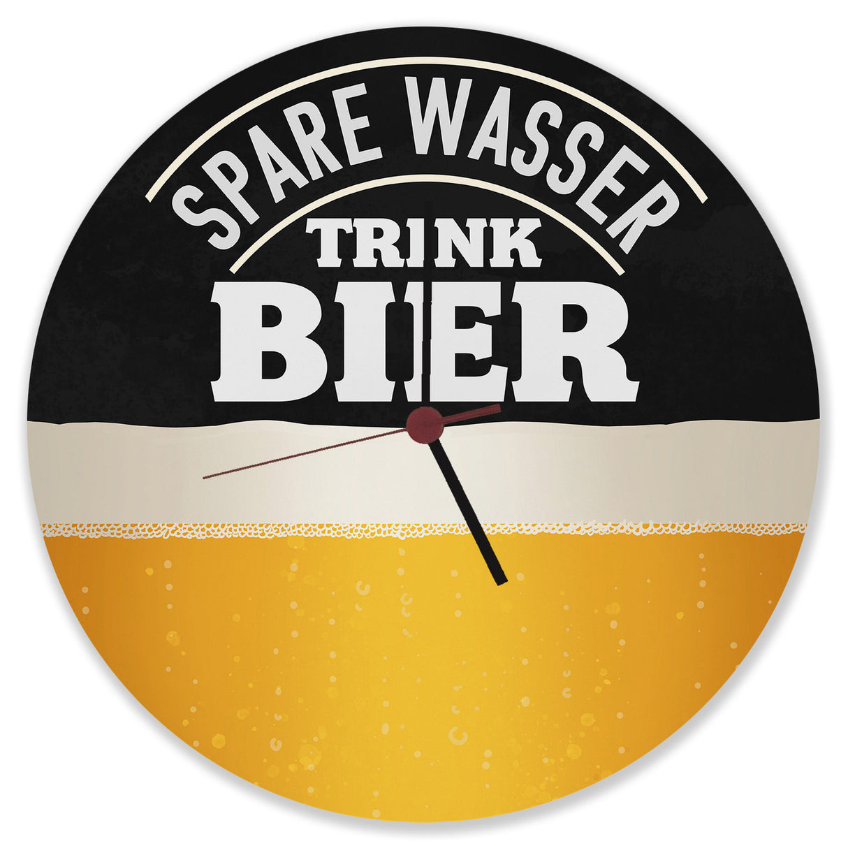 Spare Wasser trink Bier Wanduhr