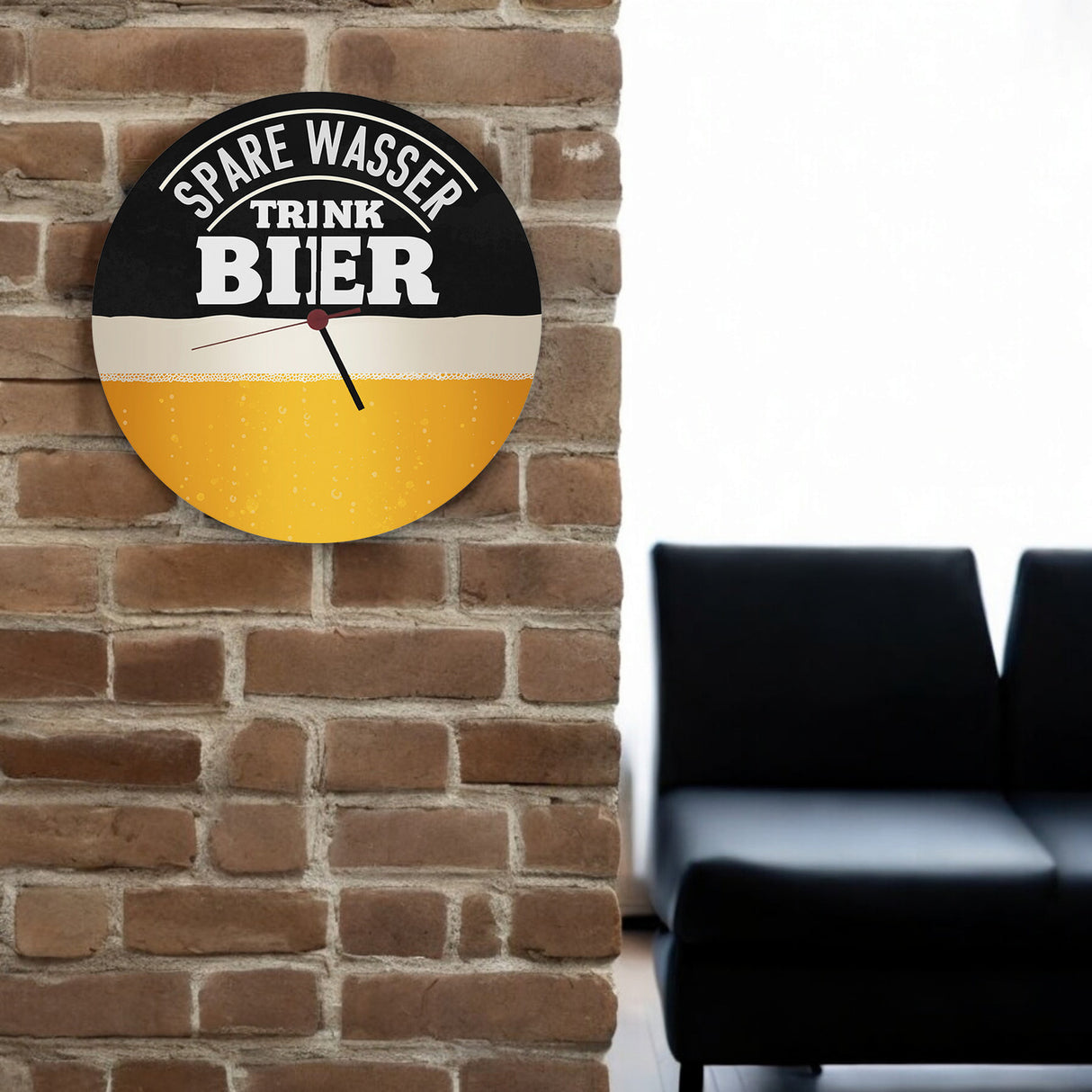 Spare Wasser trink Bier Wanduhr