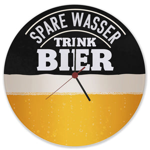 Spare Wasser trink Bier Wanduhr