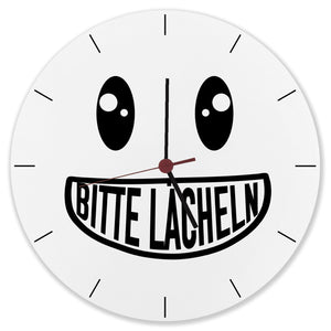 Bitte lächeln Wanduhr mit grinsendem Gesicht