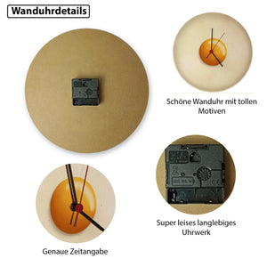 Spiegelei Wanduhr