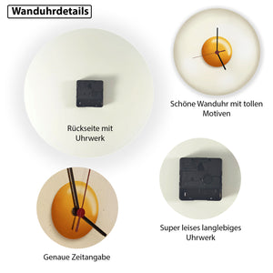 Spiegelei Wanduhr