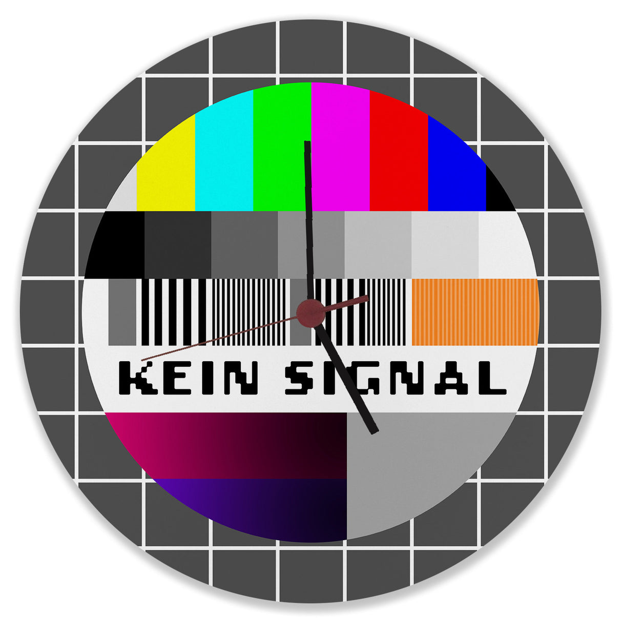 Kein Signal Störsignal Testbild Wanduhr