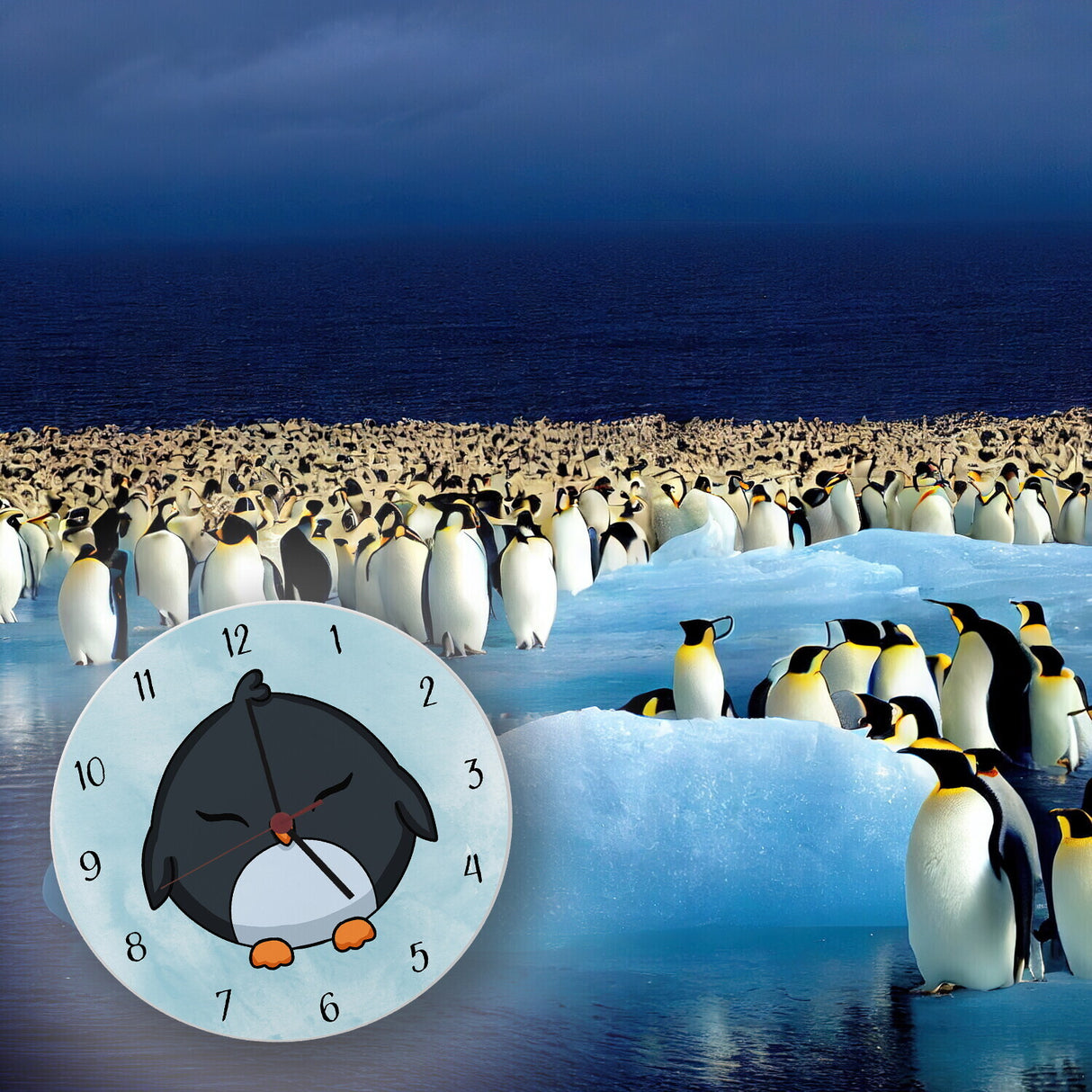 Pinguin Kinder Wanduhr