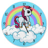 Einhorn mit Regenbogen Mädchen Wanduhr