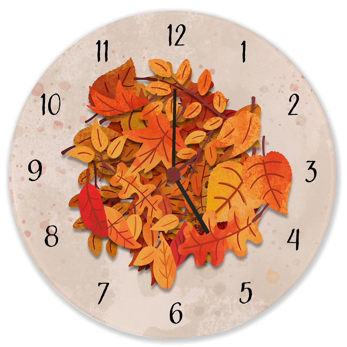 Herbstblätter Wanduhr