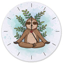 Faultier Meditation Wanduhr