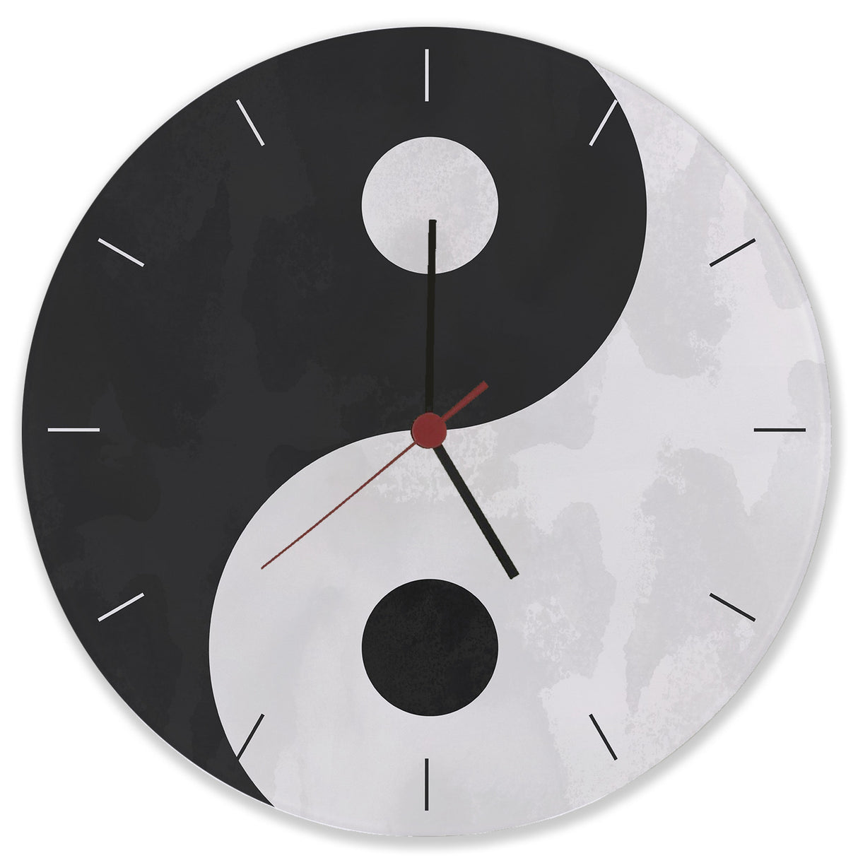 Yin und Yang Wanduhr