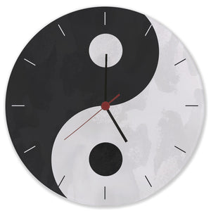 Yin und Yang Wanduhr