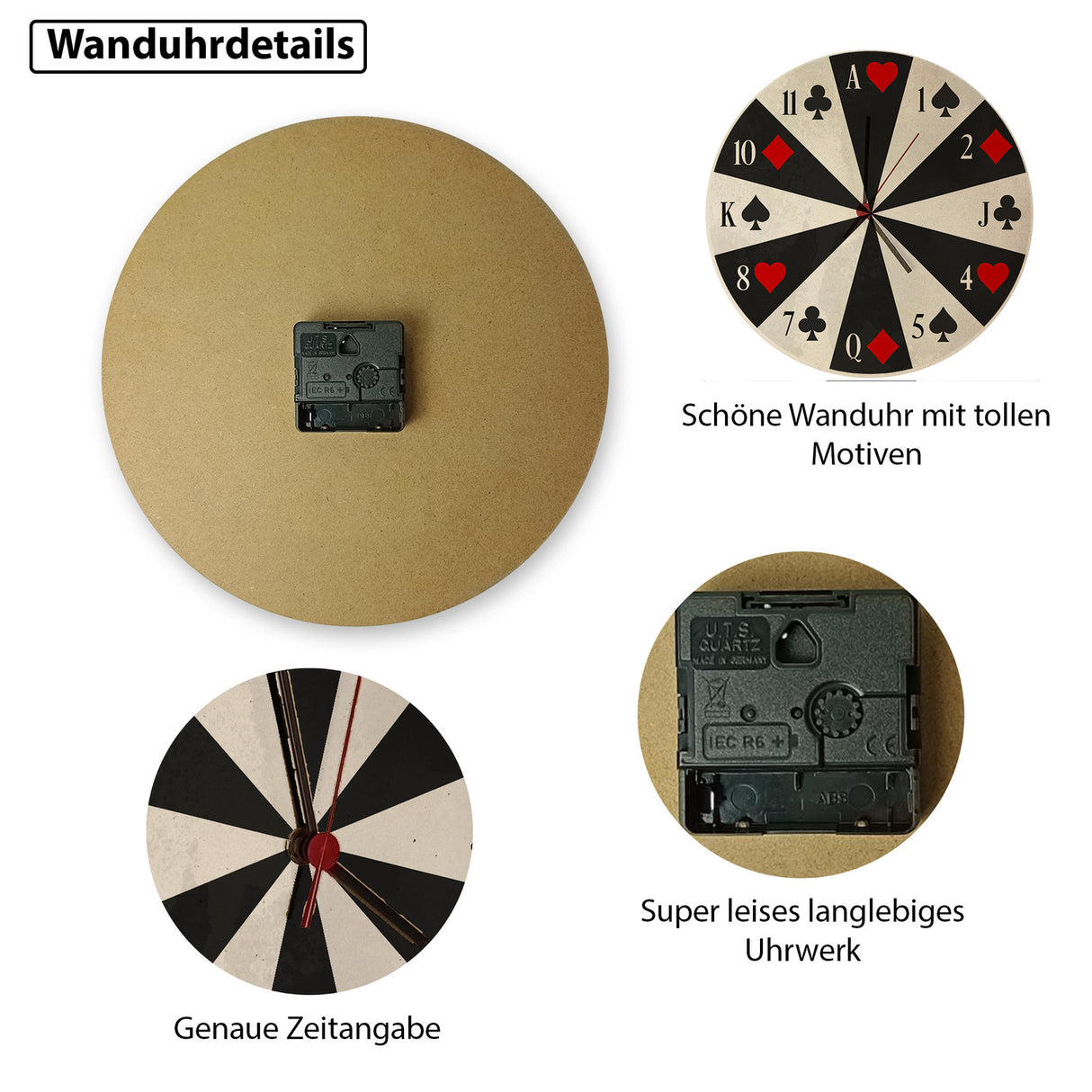 Spielkarten Wanduhr