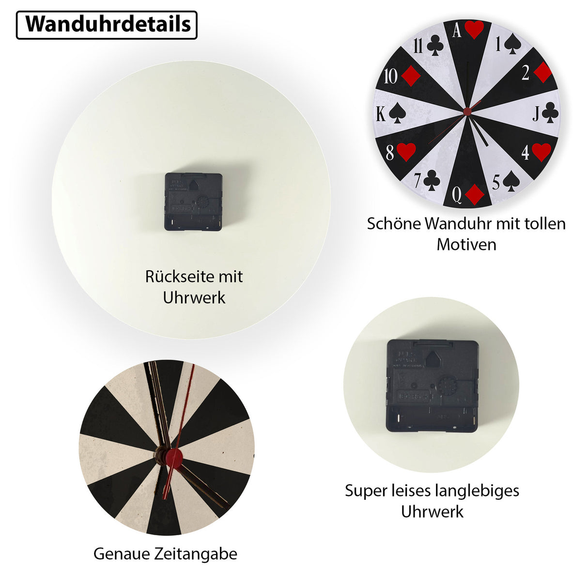 Spielkarten Wanduhr