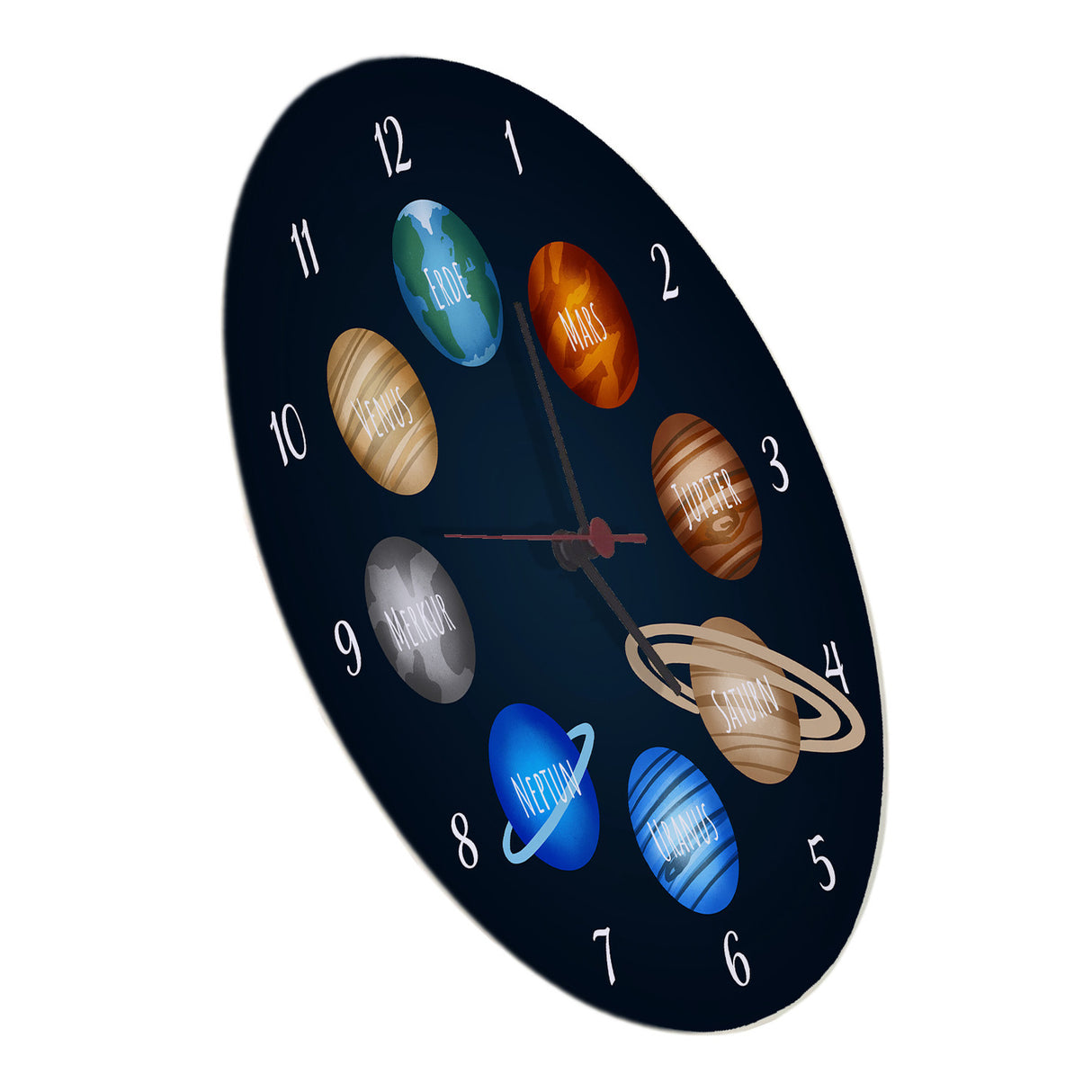 Planeten des Sonnensystems Wanduhr für Kinder