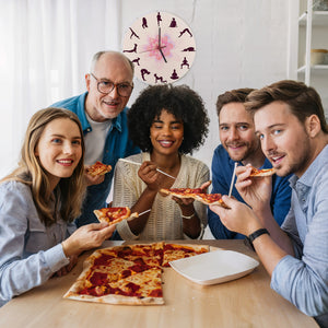 Yoga Wanduhr mit verschiedenen Yogastellungen