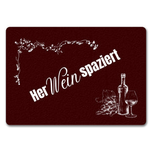 Wein Fußmatte in 35x50 cm mit Spruch Herweinspaziert