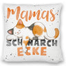 Orange Katze Kissen mit Spruch Mamas Schnarchecke