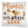 Orange Katze Kissen mit Spruch Mamas Schnarchecke