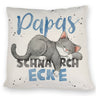 Orange Katze Kissen mit Spruch Mamas Schnarchecke