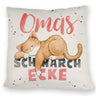 Orange Katze Kissen mit Spruch Mamas Schnarchecke