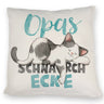 Orange Katze Kissen mit Spruch Mamas Schnarchecke