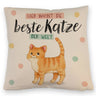 Beste Katze der Welt Kissen mit oranger Katze Katze und Spruch