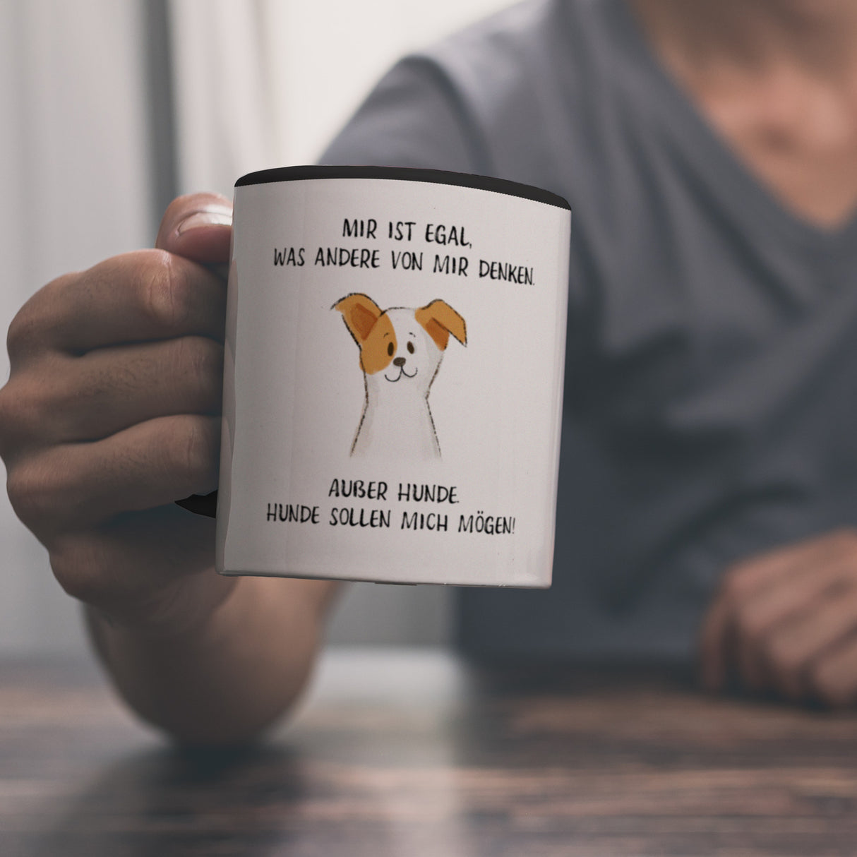 Ist mir egal was Andere denken Kaffeebecher mit Spruch Außer Hunde