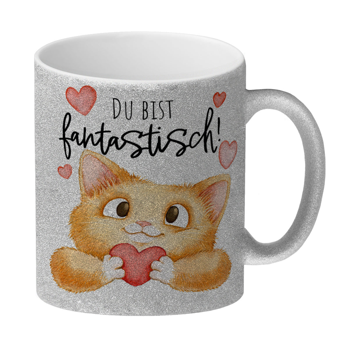 Katze Kaffeebecher mit Spruch Du bist fantastisch
