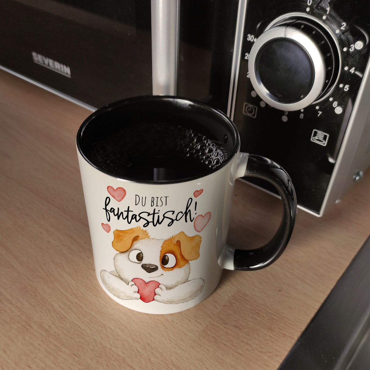Hund Kaffeebecher mit Spruch Du bist fantastisch