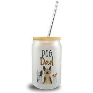 Dog Mom Trinkglas mit Bambusdeckel mit Spruch