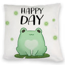 Frosch Kissen mit Spruch Happy Day