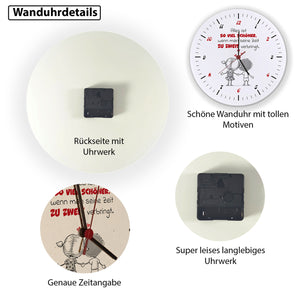 Alles ist schöner zu zweit Wanduhr mit Spruch