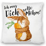 Hase Kissen mit Spruch Ich mag dich volle Möhre