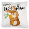 Hase Kissen mit Spruch Ich mag dich volle Möhre