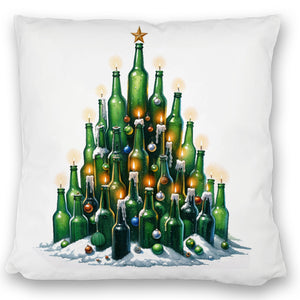 Weihnachtsbaum aus Bierflaschen Kissen