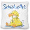 Möwe Kissen mit Spruch Schietwetter