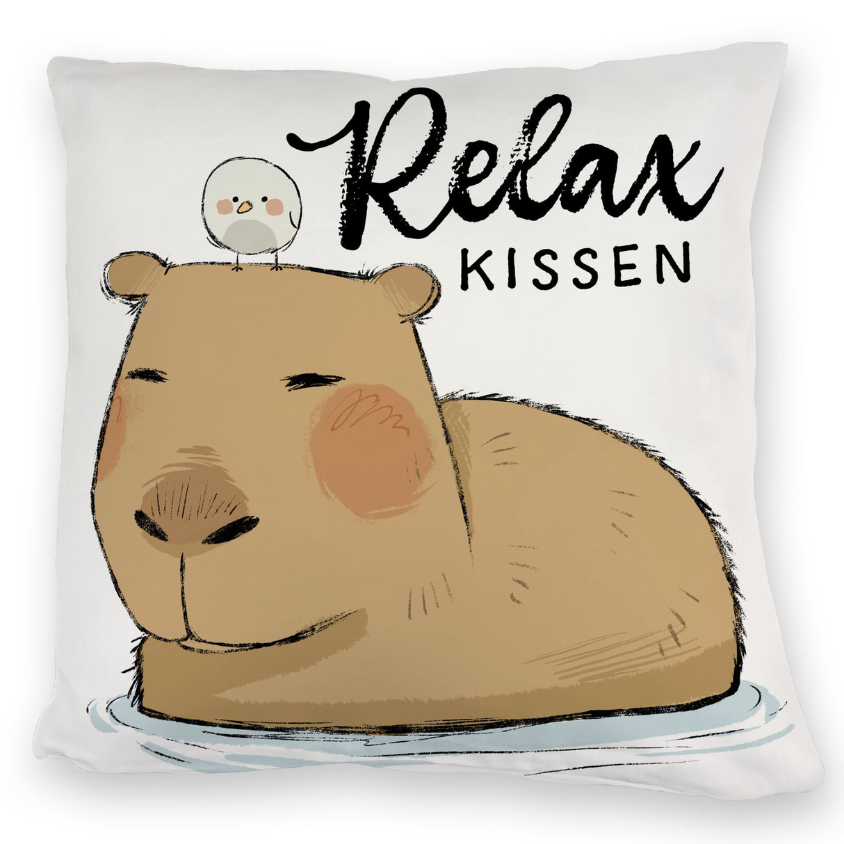 Capybara Kissen mit Spruch Relax Kissen