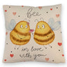 Pummel Biene Kissen mit Spruch Bee in love with you