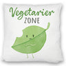 Blatt Kissen mit Spruch Vegetarier Zone