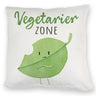 Blatt Kissen mit Spruch Vegetarier Zone